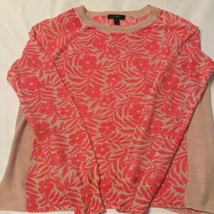 J. Crew Vibrant Pink and Cream Sweater